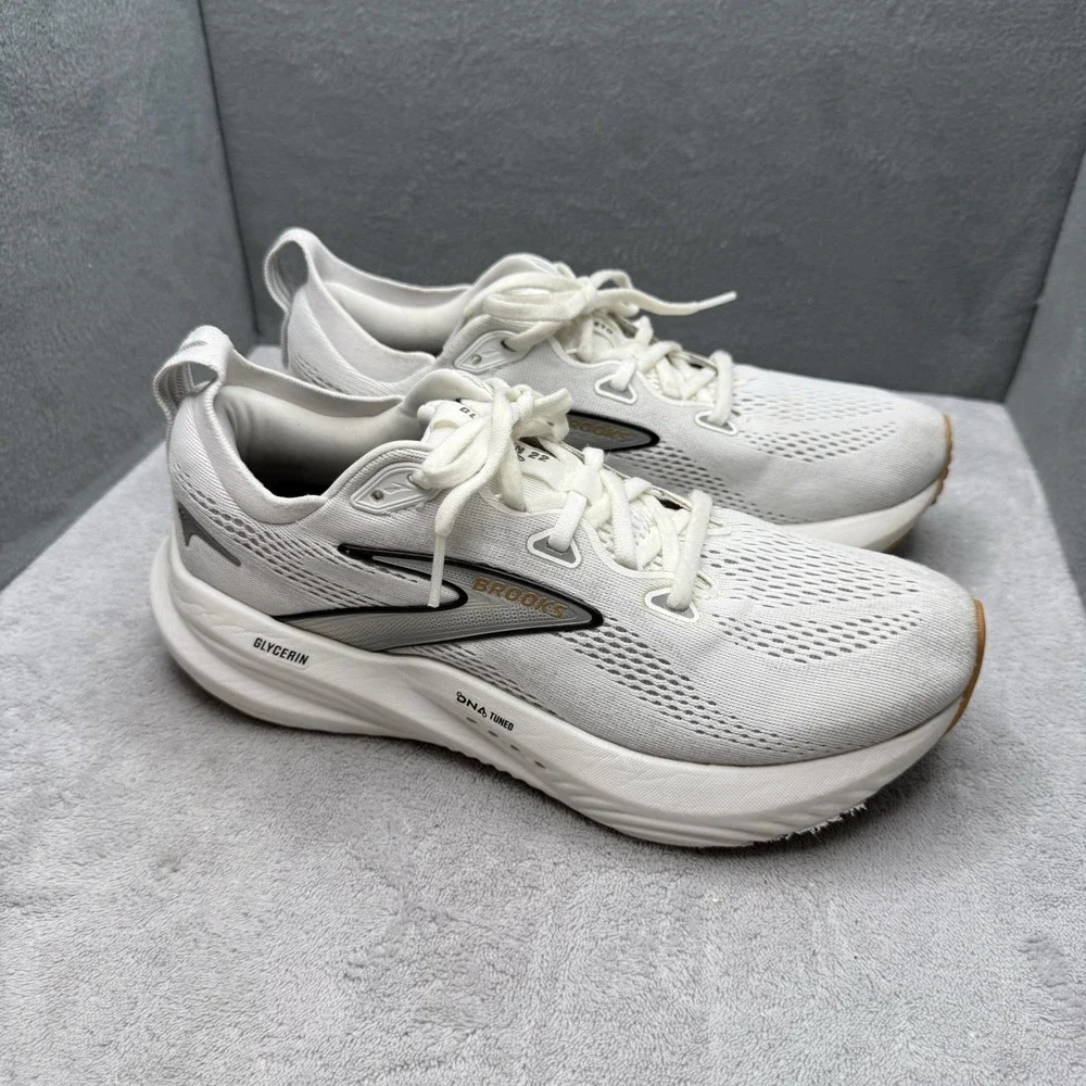Brooks Glycerin 22 Women's Size 9 White Grey Black Running Shoes 120434